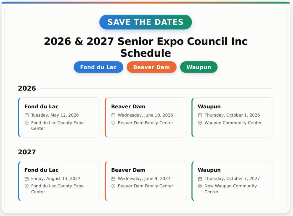 Upcoming Senior Expo Dates 2026-2027